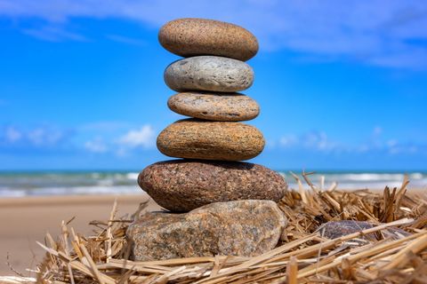 石头，海滩，大海，湖泊，水，海岸，岩石，沙子