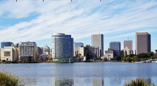 美国, 奥克兰, 体系结构, 建筑外观, 城市, 建筑结构, 水, 天空