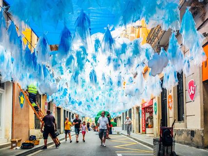 西班牙，巴塞罗那，聚会，装饰，街道，摄影，加泰罗尼亚，西班牙语