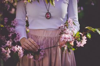花，花朵，花瓣，自然，植物，树枝，人，女人