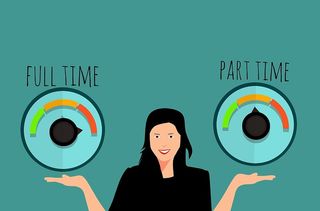 衡量全职和兼职工作的人的图示。