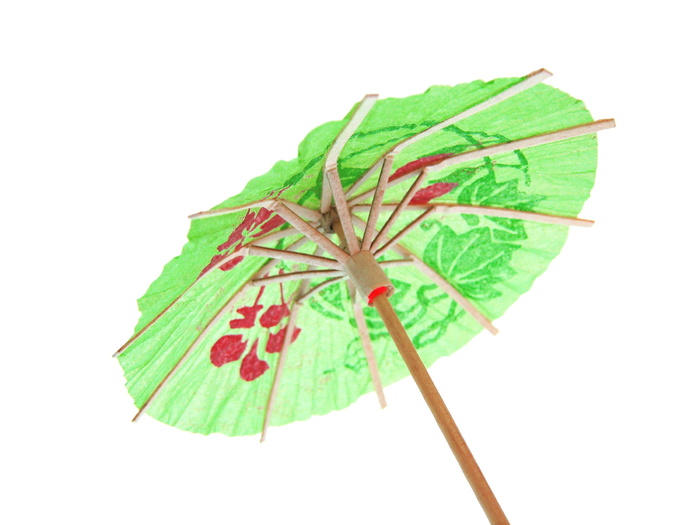 椰子、伞、孤立、棒状、热带、白色、短尾