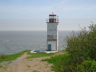 灯塔、海湾、芬迪、加拿大、海岸、景观、海景、不伦瑞克