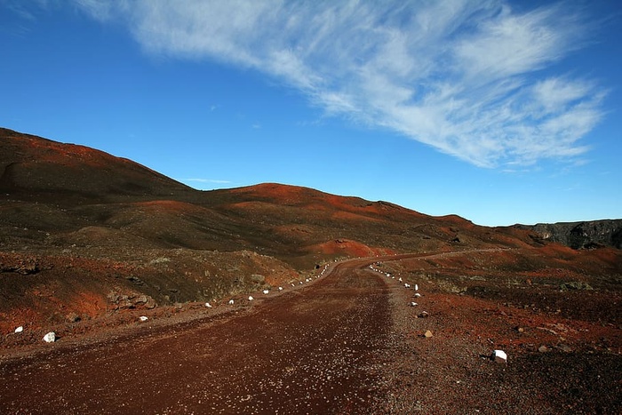 云、山、自然、道路、天空、山脉、风景、火山