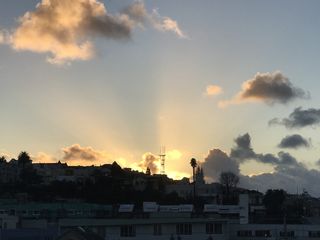 美国, 旧金山, 日落, 苏特罗塔, Potrero 山, 天空, 建筑外观