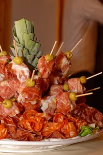 火腿，香肠，菠萝，食用，食品，肉，wurstplatte，大量