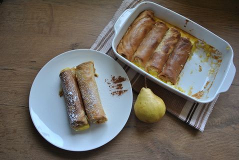 梨，煎饼，食物，甜点，甜点，馅饼，美味，烘焙