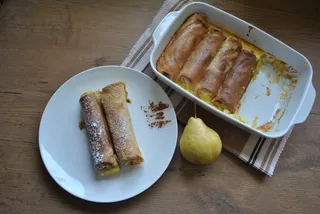 梨，煎饼，食物，甜点，甜点，馅饼，美味，烘焙