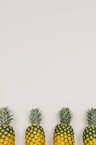 四，黄色，菠萝水果，倾斜，白色，墙壁，菠萝，甜点