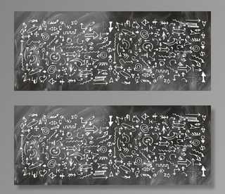 箭头，黑板，学校，黑板，表格，很多，方向，对吗