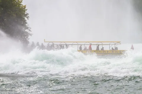 莱茵河瀑布，莱茵河，瀑布，靴子，河流，水团，泡沫，咆哮