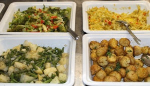 沙拉、土豆、豆类、绿色、膳食、食品、健康、蔬菜