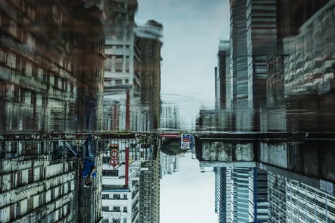 城市、人、水、街道、建筑、建筑物、市中心、香港