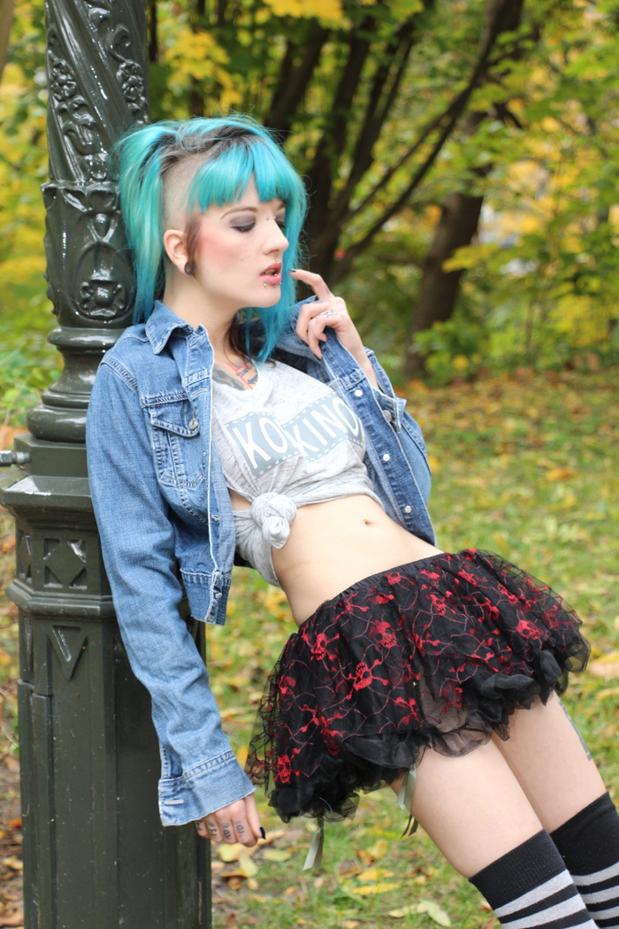 朋克，款式，长袜，蕾丝，颜色，头发，牛仔，模型