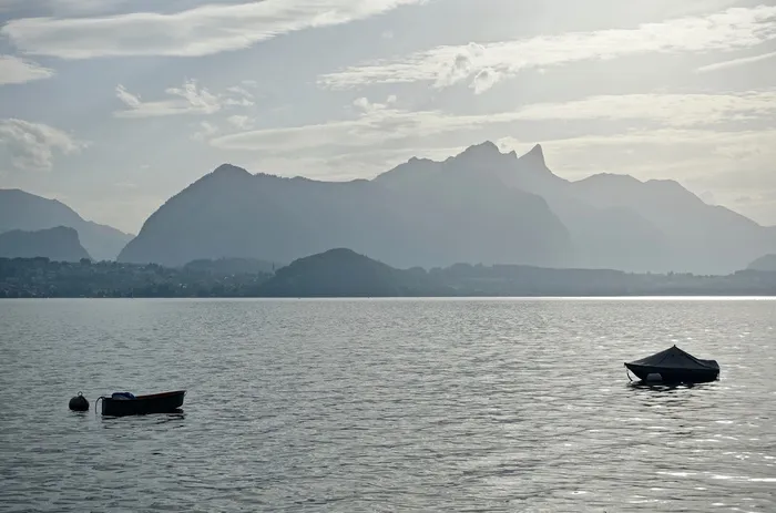 山, 湖, 闪闪发光, 全景, 自然, 风景, 景观, 旅游