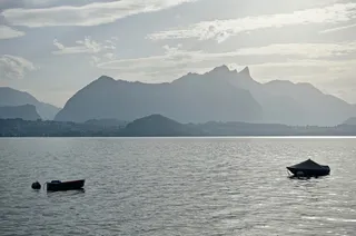 山, 湖, 闪闪发光, 全景, 自然, 风景, 景观, 旅游