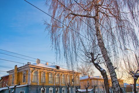 Ufa，老年人，街道，建筑，建筑，城市，城市景观，外观