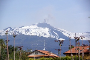 埃特纳，西西里岛，顶峰，高山，积雪，雪山，低温，冬季