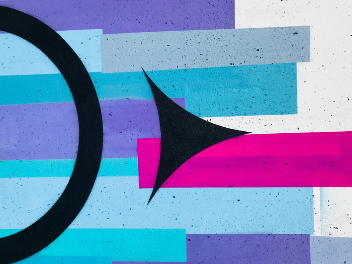 抽象彩画、街头艺术、涂鸦、艺术、城市、混凝土、紫色、青色