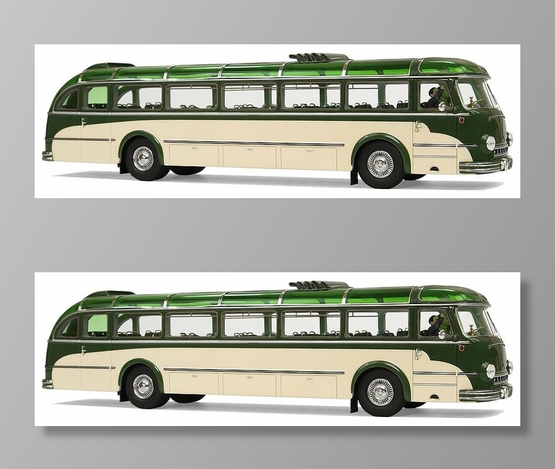 白色，绿色，公交车压铸模型，wm 1954，magirus deutz，公交车，爱好，模型