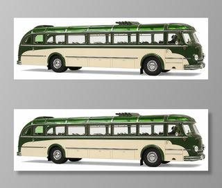 白色，绿色，公交车压铸模型，wm 1954，magirus deutz，公交车，爱好，模型