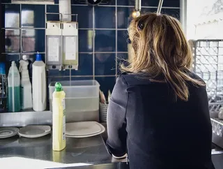 荷兰、阿姆斯特丹、服务、洗碗、盘子、女孩、工作、餐厅