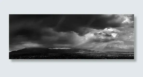 山，风暴，全景，景观，户外，天气，云，云天