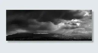 山，风暴，全景，景观，户外，天气，云，云天