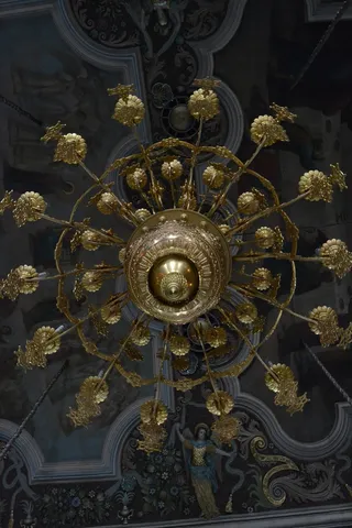 大教堂、黄金、俄罗斯、教堂、建筑、内部、天花板、宗教