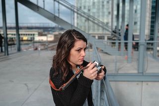 美国，纽约，惠特尼美国艺术博物馆，摄影师，肖像，女孩，纽约，天际线