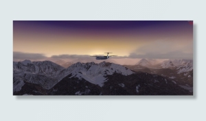 阿尔卑斯山、飞机、dash q400、日落、降雪、高山、天空、scenics-自然