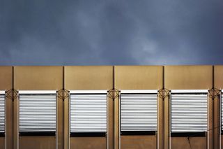 百叶窗、封闭式、日间、建筑、房屋、现代、窗户、覆盖物