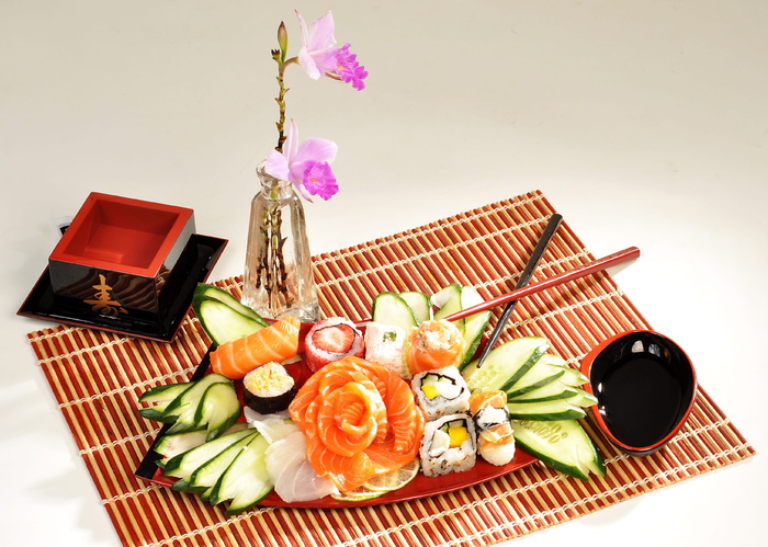 食品，寿司，日式，食品和饮料，花卉，摄影棚拍摄，开花植物，新鲜度
