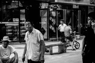 中国，济南，忙碌，散步，坦诚，街头，观看，老