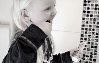 女孩，牙齿，刷牙，治疗牙齿，牙科学，口腔，再造，清洁