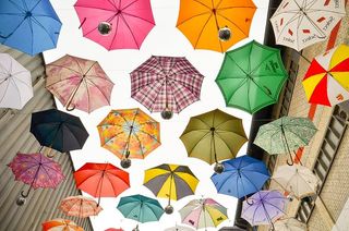 雨伞，防护，雨天，阳伞，四月天气，屏风，艺术，多彩