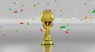 金杯、五彩纸屑、奖杯、足球、运动、奖杯、足球、比赛