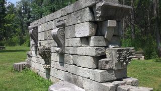 古董，石头，吉尔德伍德公园，浮雕，正面，砌块，雕塑，石墙