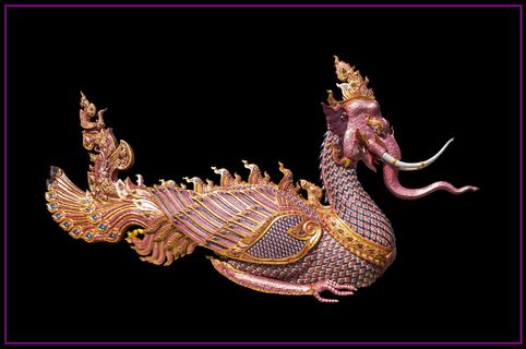 大象,龙,神话生物,寺庙建筑,泰国,黑色背景,摄影棚拍摄,动物 大象,龙,神话生物,寺庙建筑,泰国,黑色背景,摄影棚拍摄,动物