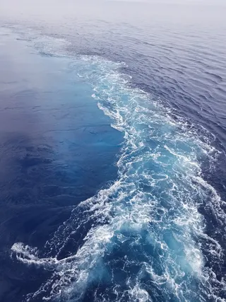 海洋，尾迹，水，波浪，船，蓝色，海洋，巡航