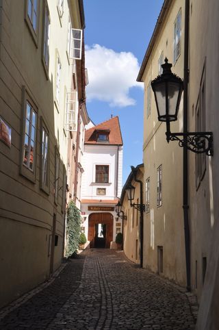 布拉格，小巷，街道，建筑，道路，城市，房子，老房子