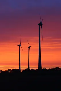 windräder，日出，早晨，风车，morgenrot，天空，心情，风景