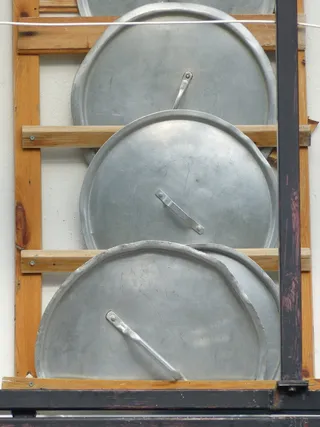 锅，盖，金属，铝，铝，旧，安装，清理