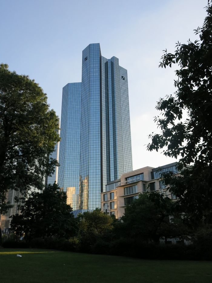德意志银行，法兰克福，银行大楼，玻璃建筑，摩天大楼，金融中心，城市，建筑结构