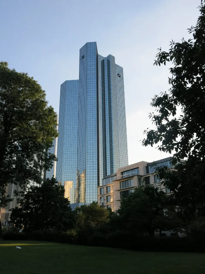 德意志银行，法兰克福，银行大楼，玻璃建筑，摩天大楼，金融中心，城市，建筑结构