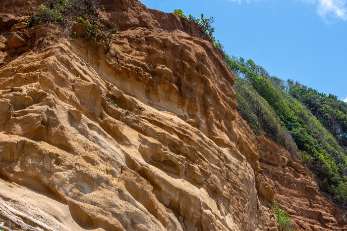 悬崖，边缘，圣文森特和格林纳丁斯，铜，土壤，岩石，岩石形成，岩石物体
