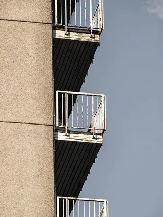 阳台、摩天大楼、mietkaserne、建筑、建筑、立面、混凝土、预制件