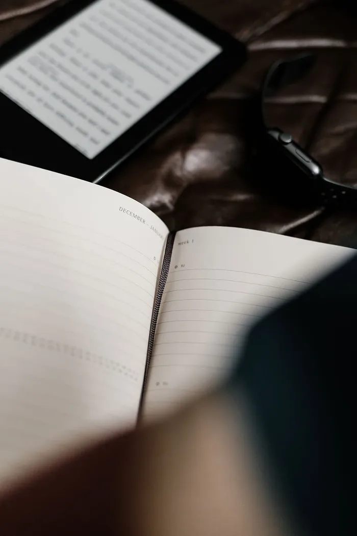 空的笔记本页，书，日记，文本，页面，阅读，目标，生活