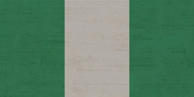 尼日利亚，国旗，绿色，背景，建筑，全框架，无人，墙壁建筑特色