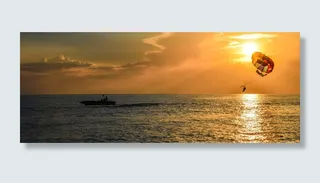 伞帆，日落，黄昏，para帆船，风景，太阳，水，海